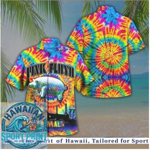 Pink Floyd Animals Pig Tie Dye Psychedelic Rock Music Hawaiian Shirt