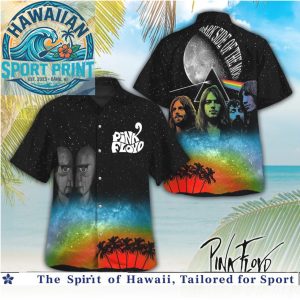 Pink Floyd Dark Side Of The Moon Cosmic Prism Rainbow Hawaiian Shirt