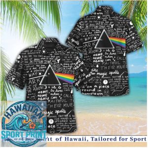 Pink Floyd Dark Side Of The Moon Lyrics Background Hawaiian Shirt
