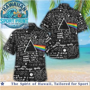 Pink Floyd Dark Side Of The Moon Lyrics Background Hawaiian Shirt