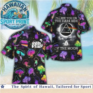Pink Floyd Dark Side Of The Moon Mushroom Neon Tropical Hawaiian Shirt