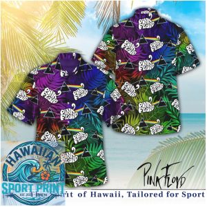Pink Floyd Prism Rainbow Tropical Leaves Summer Hawaiian Shirt Beach