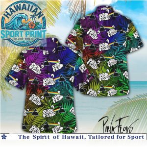 Pink Floyd Prism Rainbow Tropical Leaves Summer Hawaiian Shirt Beach