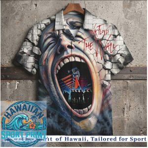 Pink Floyd The Wall Screaming Face Graphic Aloha Shirt