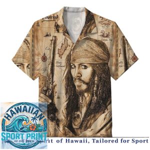 Pirates Of The Caribbean Jack Sparrow Nautical Hawaiian Shirt
