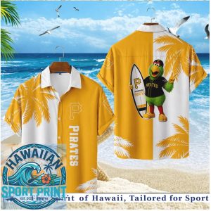 Pittsburgh Pirates Mascot Surfing Summer Tropical Hawaiian Shirt