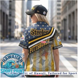 Pittsburgh Steelers American Flag Mickey Mouse Hawaiian Shirt
