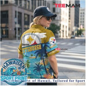 Pittsburgh Steelers Beach Sunset Palm Tree Hawaiian Shirt