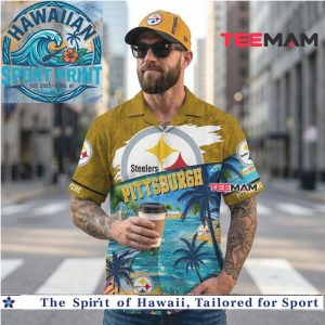 Pittsburgh Steelers Beach Sunset Palm Tree Hawaiian Shirt