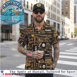 Pittsburgh Steelers Typography Logo Sport Hawaiian Shirt