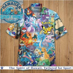 Pokemon 30th Anniversary Generation Classic Monsters Trading Card Game Hawaiian Shirt