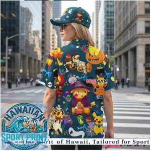 Pokemon Pikachu Halloween Pumpkin Spooky Tropical Summer Hawaiian Shirt