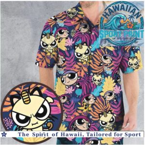 Powerpuff Girls Meowth Tropical Summer Hawaiian Shirt