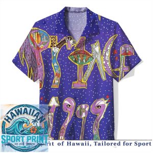 Prince 1999 Purple Vintage Retro Pop Legend Music Hawaiian Shirt