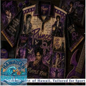 Prince Purple Rain 80s Pop Music Tribute Hawaiian Shirt