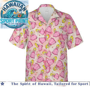 Princess Peach Cute Pink Princess Video Game Hawaiian Shirt