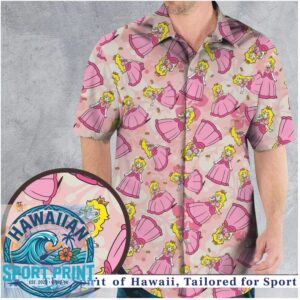 Princess Peach Cute Pink Princess Video Game Hawaiian Shirt
