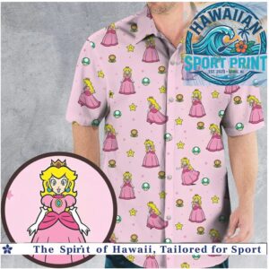 Princess Peach Super Mario Mushrooms Pink Cute Hawaiian Shirt