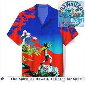Psychedelic Sci Fi Fantasy Tropical Warrior Retro Art Hawaiian Shirt