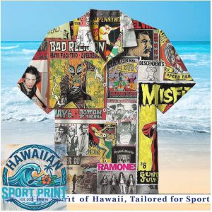 Punk Rock Bands Vintage Music Collage Hawaiian Shirt