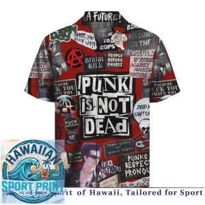 Punk Rock Is Not Dead Protest Style Tropical Hawaiian Shirt