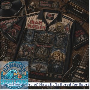 Iron Maiden Album Art Heavy Metal Rock Vintage Hawaiian Shirt