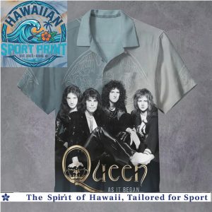 Queen Classic Rock Band Vintage Members Portrait Music Hawaiian Shirt