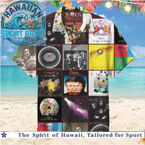 Queen Greatest Hits Album Cover Collage Hawaiian Shirt
