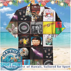 Queen Greatest Hits Album Cover Collage Hawaiian Shirt