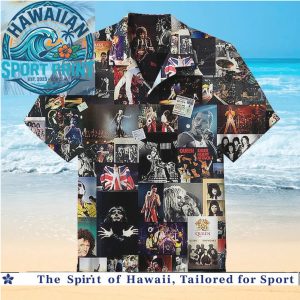 Queen Rock Band Vintage Tour Photo Collage Concert Hawaiian Shirt