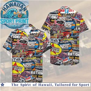 Racing Dirt Track Championship Sports Collage Hawaiian Shirt