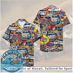 Racing Dirt Track Championship Sports Collage Hawaiian Shirt