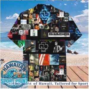 Rammstein Band Collage Music Album Retro Hawaiian Shirt