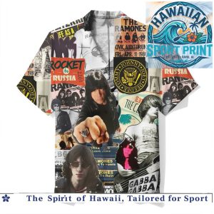 Ramones Punk Rock Band Collage Music Hawaiian Shirt
