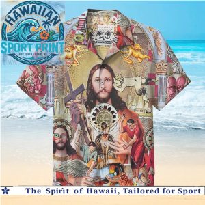 Religious Jesus Christ Sacred Art Tropical Aloha Hawaiian Shirt