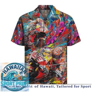 Repsol MotoGP Motorcycle Racing Speed Tropical Summer Hawaiian Shirt