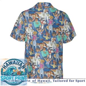 Retro 80s Cartoon Action Heroes Vintage Tropical Hawaiian Shirt