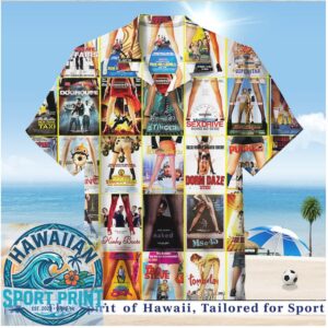 Retro 80s Vintage Movie Posters Cinema Pop Culture Hawaiian Shirt