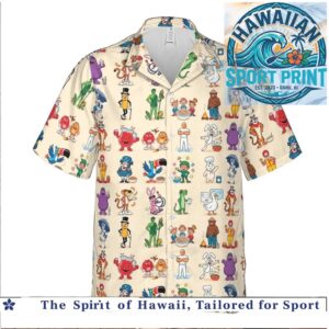 Retro Cereal Mascots Nostalgia Classic Breakfast Food Hawaiian Shirt