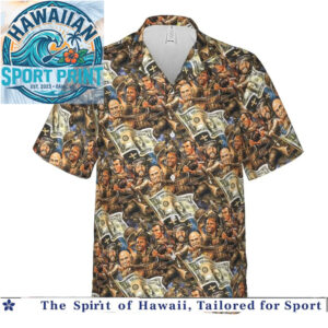 Retro Combat Soldiers And Money Dollar Print Hawaiian Shirt
