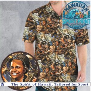 Retro Combat Soldiers And Money Dollar Print Hawaiian Shirt