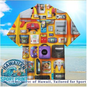 Retro Gaming Consoles Video Game Nostalgia Hawaiian Shirt