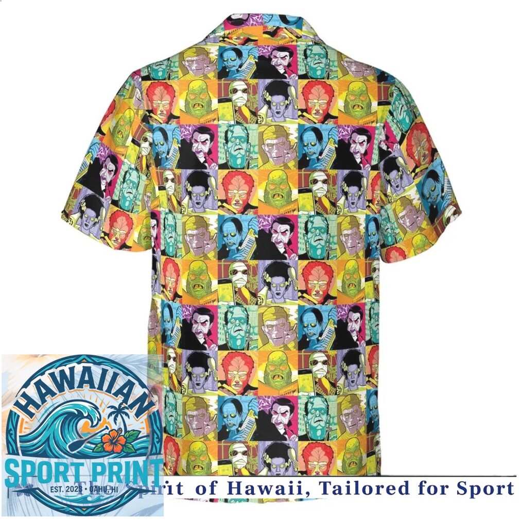 Retro Horror Monster Comic Pop Art Spooky Hawaiian Shirt Retro Horror Monster Comic Pop Art Spooky Hawaiian Shirt