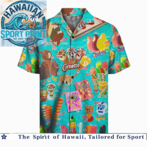 Retro Ice Cream Brands Magnum Solero Sweet Summer Hawaiian Shirt