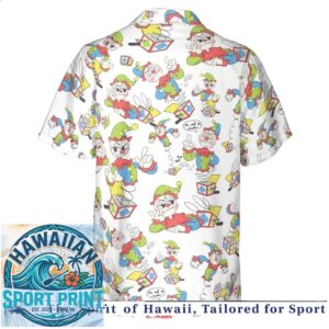 Retro Jack in the Box Clown Circus Toy Vintage Tropical Hawaiian Shirt