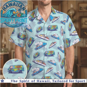 Retro Mystery Machine Van Cartoon Tropical Hawaiian Shirt