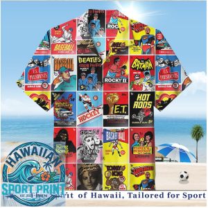 Retro Pop Culture Vintage Comic Books Collage Hawaiian Shirt