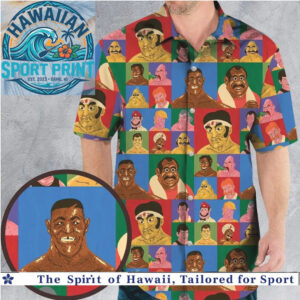 Retro Punch Out Video Game Characters Collage Hawaiian Shirt