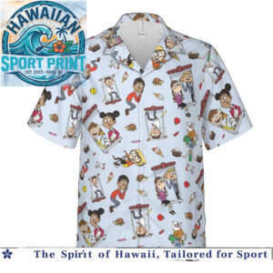 Retro School Days Cartoon Characters Nostalgia Vintage Hawaiian Shirt