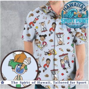 Retro School Days Cartoon Characters Nostalgia Vintage Hawaiian Shirt